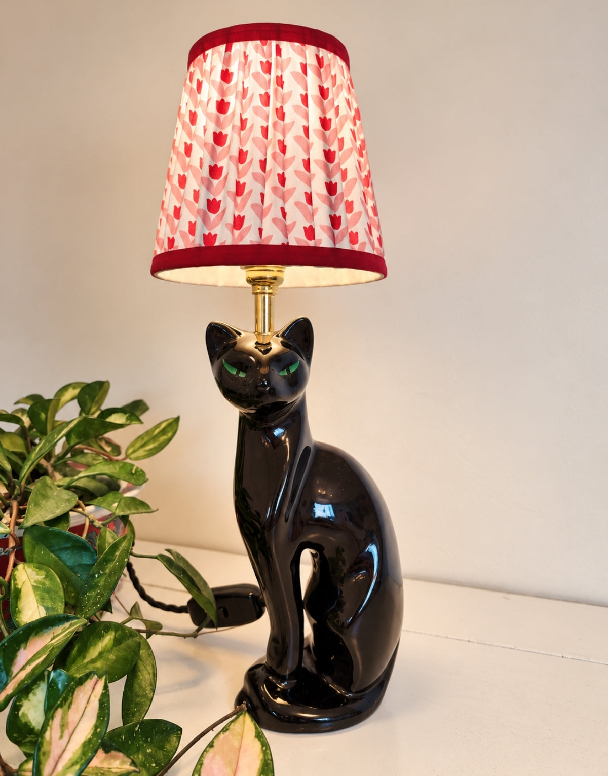Vintage Reworked Black Cat Lamp ❤️🐈‍⬛