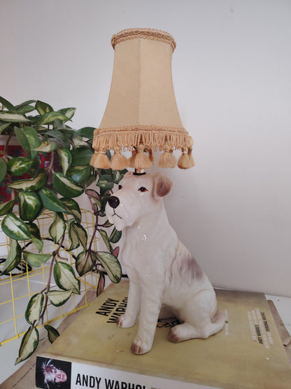 Vintage Upcycled Terrier Lamp