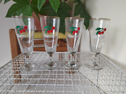 Vintage Cherry B Flute Glasses, listing for 6