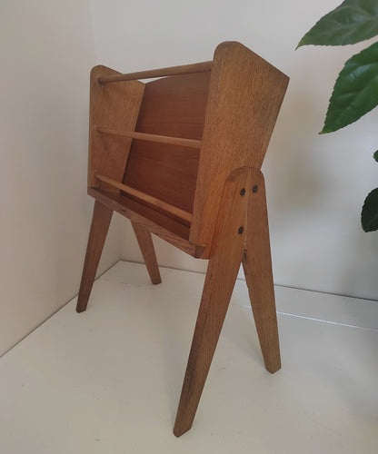 Vintage Mid-Century Small Teak Magazine Stand