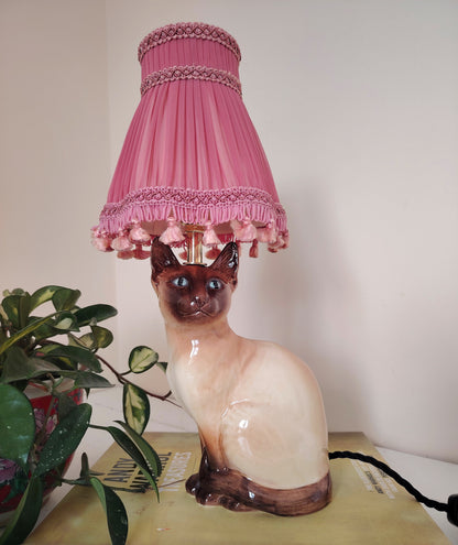 Vintage Reworked Siamese Cat Lamp