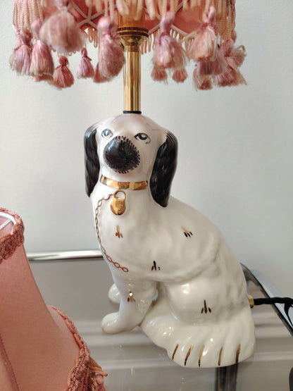 Pair of Antique Wally Dog upcycled lamps