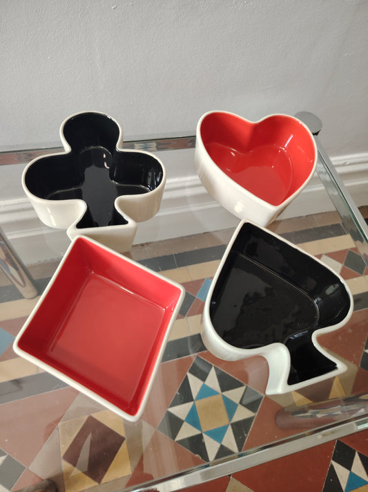Set of 00's Card Suit Bowls