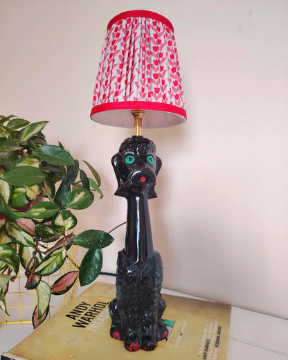 Upcycled 1950's Hand Painted Poodle Lamp