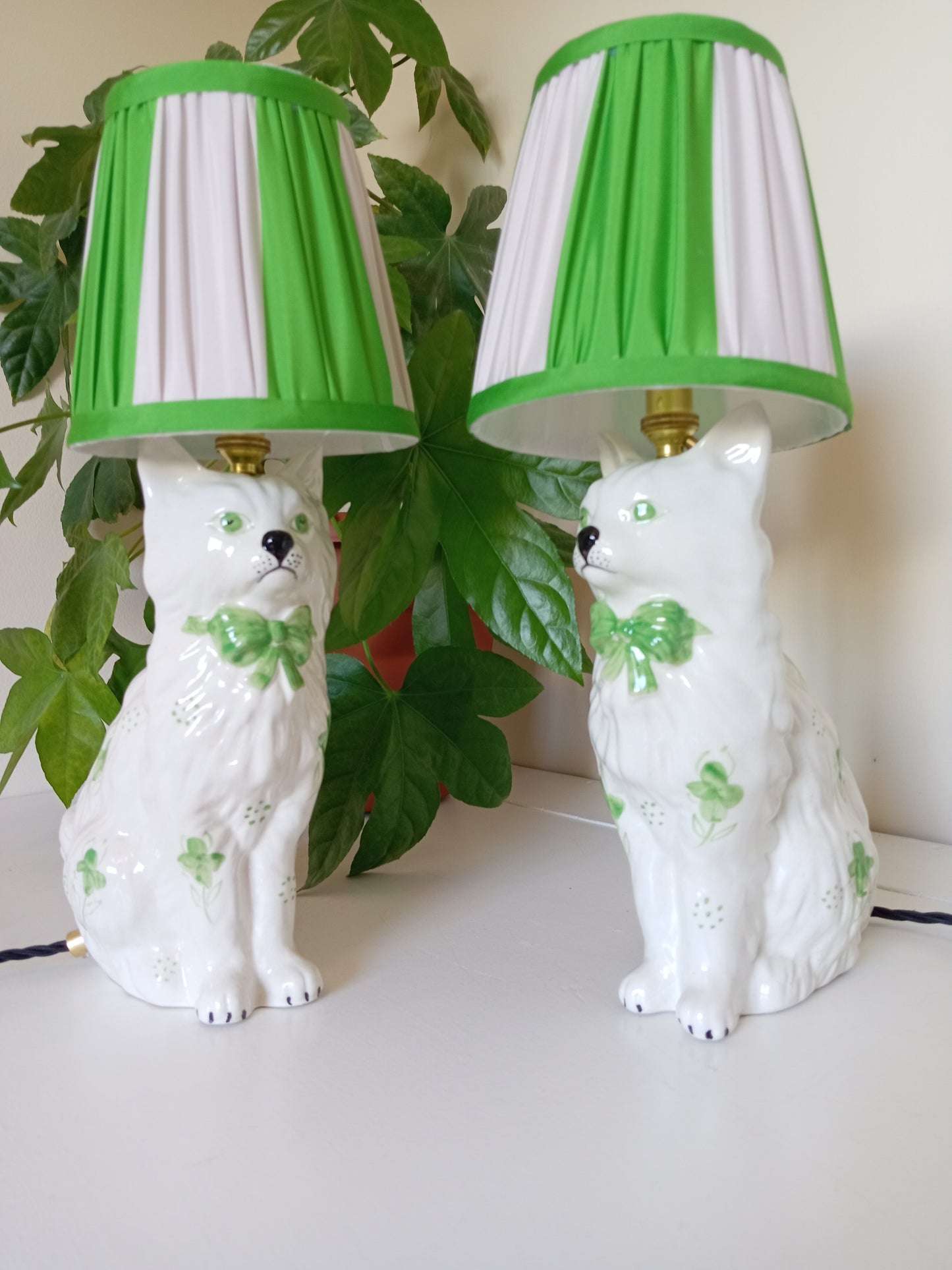 Upcycled Vintage Cat Lamp