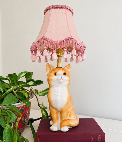 Vintage Reworked Small Ginger Cat Lamp 🐈💕