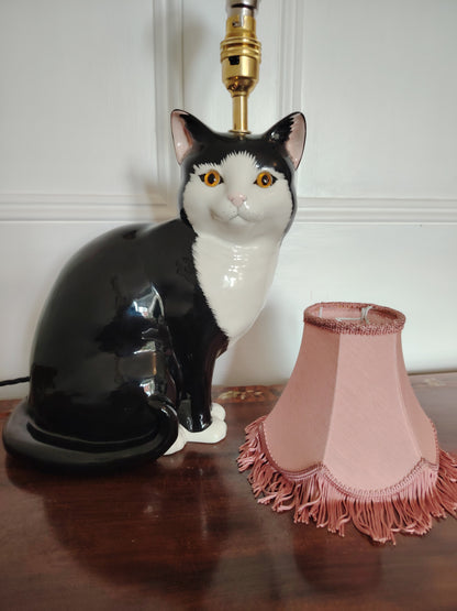 Large Vintage Reworked Tuxedo Cat Lamp (Copy)