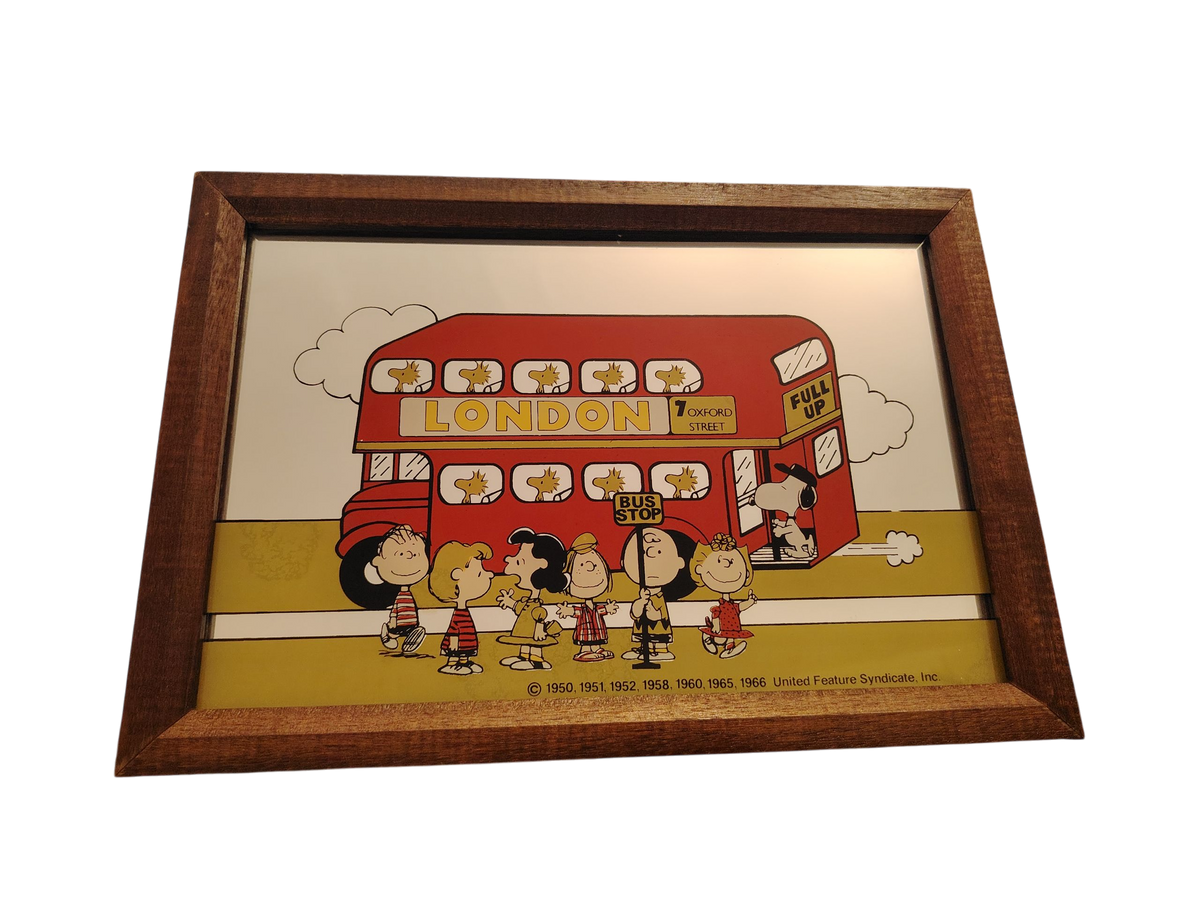 Rare Vintage 1960's Snoopy London Bus Picture Mirror