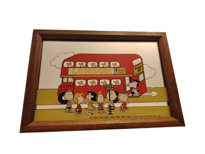 Rare Vintage 1960's Snoopy London Bus Picture Mirror