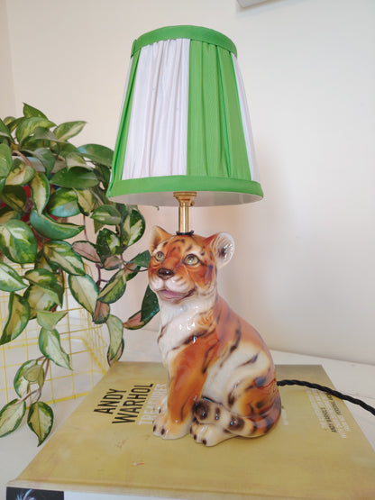 Upcycled Mid-Century Small Tiger Cub Lamp