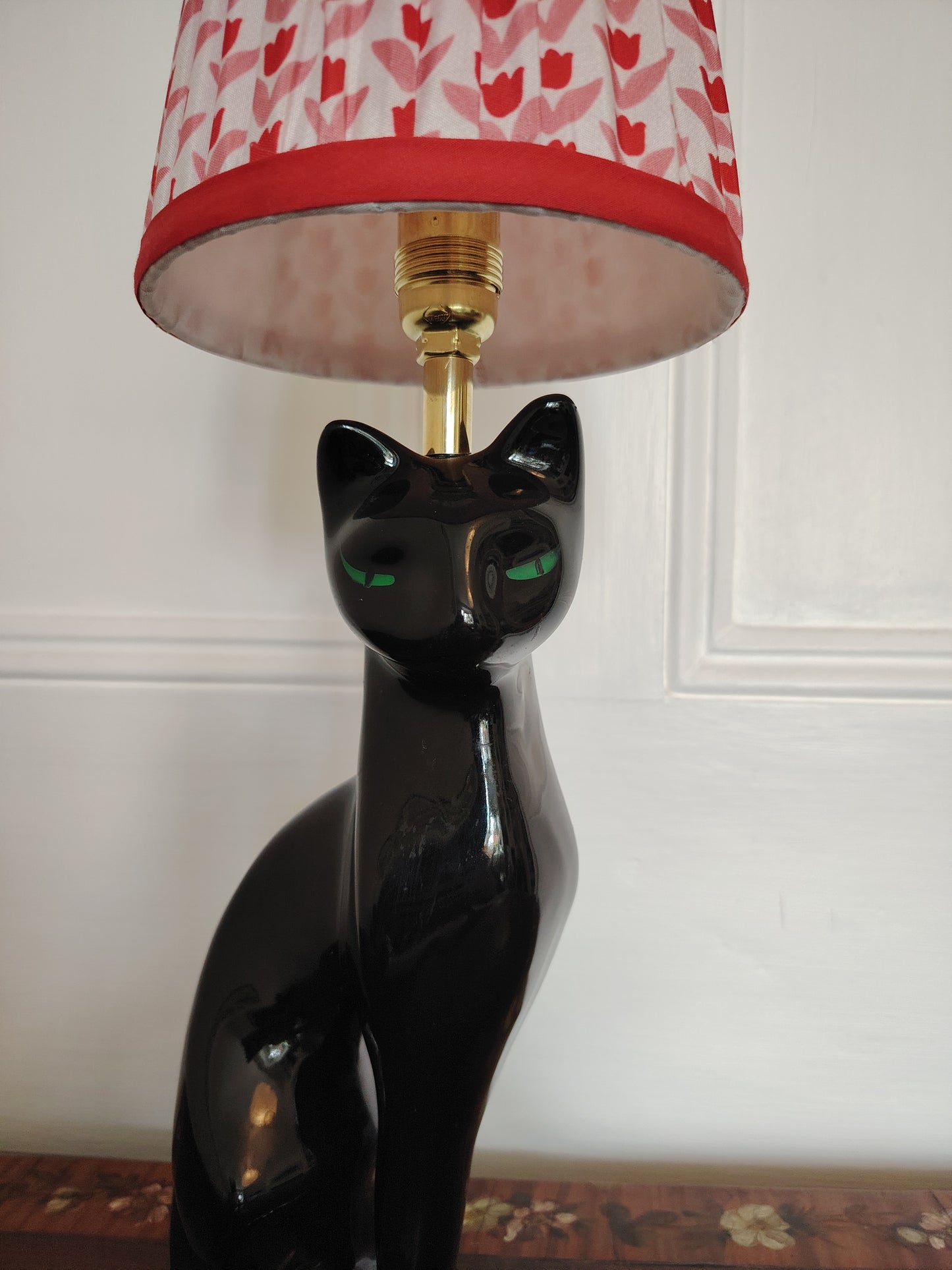 Vintage Upcycled Black Cat Lamp ❤️🐈‍⬛