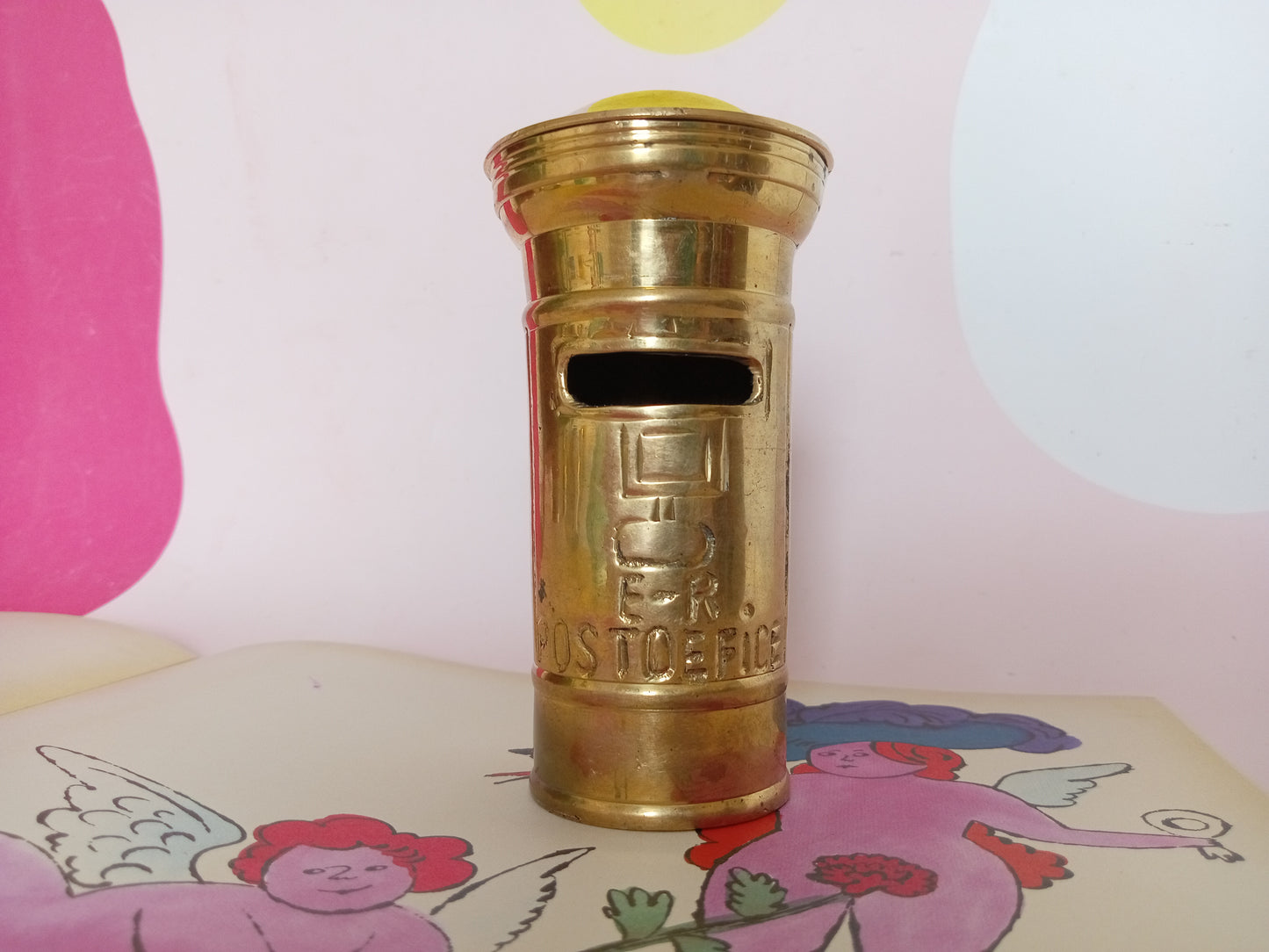 Vintage Solid Brass Post Box Money Box