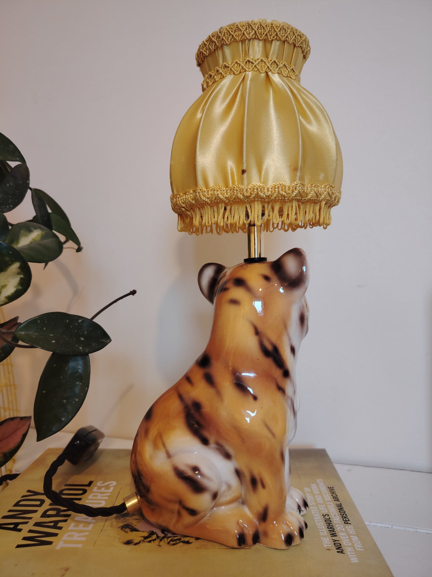 Upcycled Mid-Century Small Tiger Cub Lamp