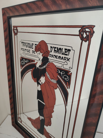 Vintage 70's Art Nouvea Style Hamlet Mucha Mirror