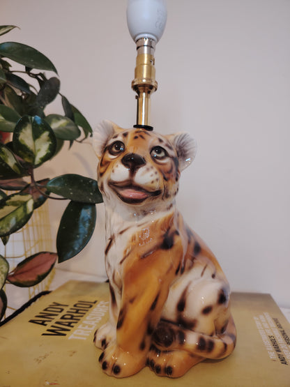 Upcycled Mid-Century Small Tiger Cub Lamp