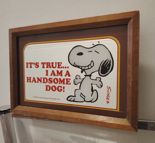 Vintage 60's "Handsome Dog" Snoopy Mirror