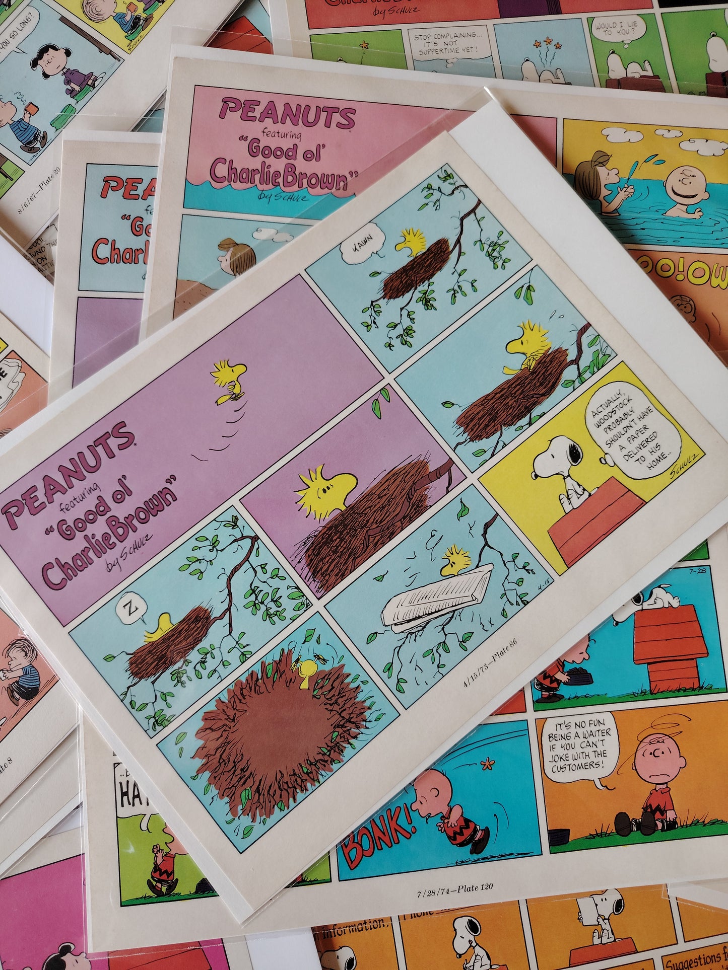 Vintage Snoopy Original Comic Strip Pages, Lucky Dip x3