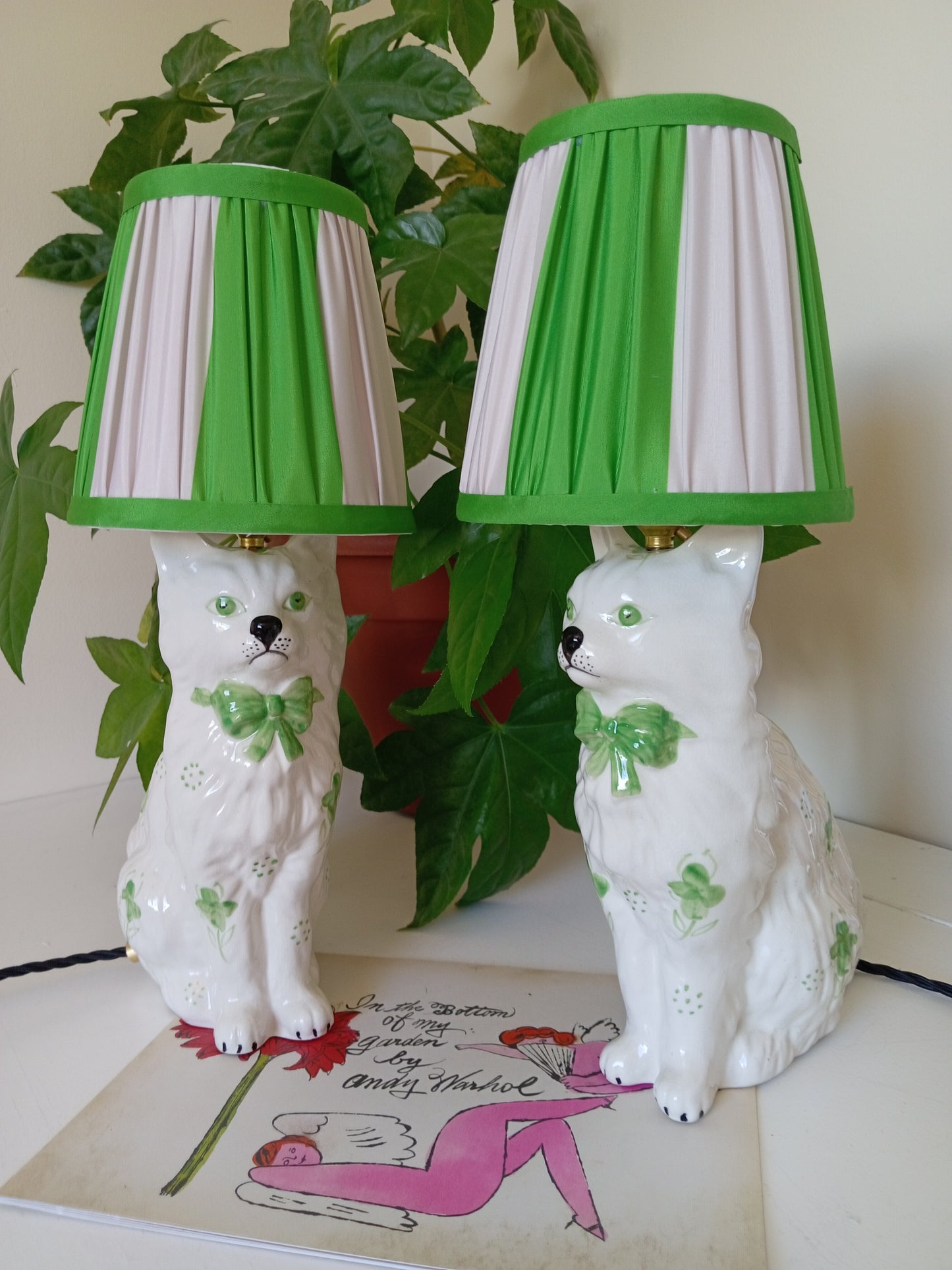 Upcycled Vintage Cat Lamp