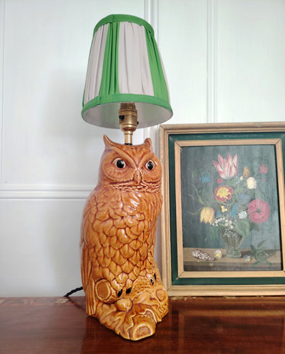 Vintage Reworked Large Owl Lamp