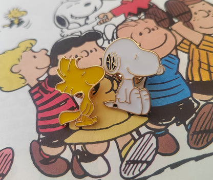 Snoopy and Woodstock Enamel Pin Badges