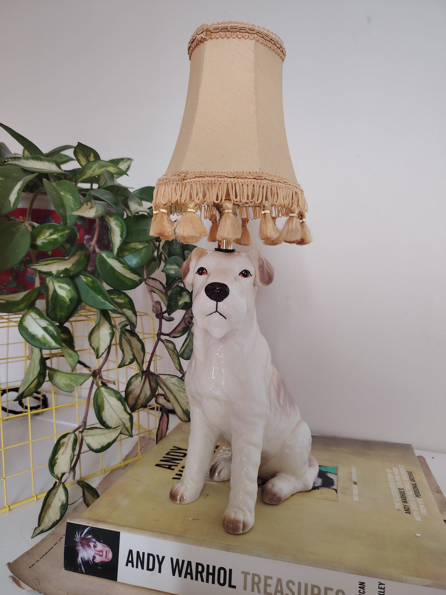 Vintage Upcycled Terrier Lamp