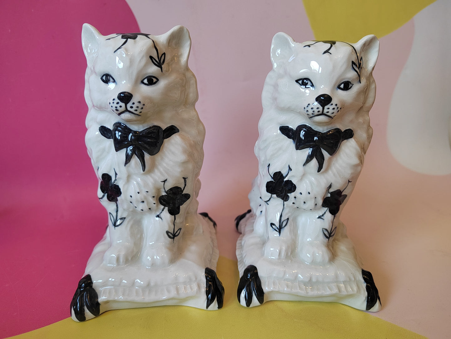 Pair of Vintage Mantle Cats