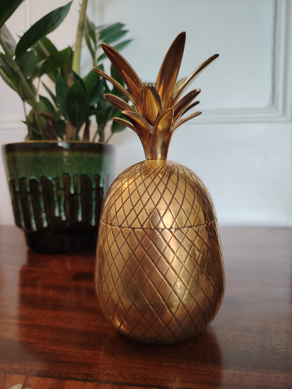 Vintage Mid Century Brass Pineapple Pot