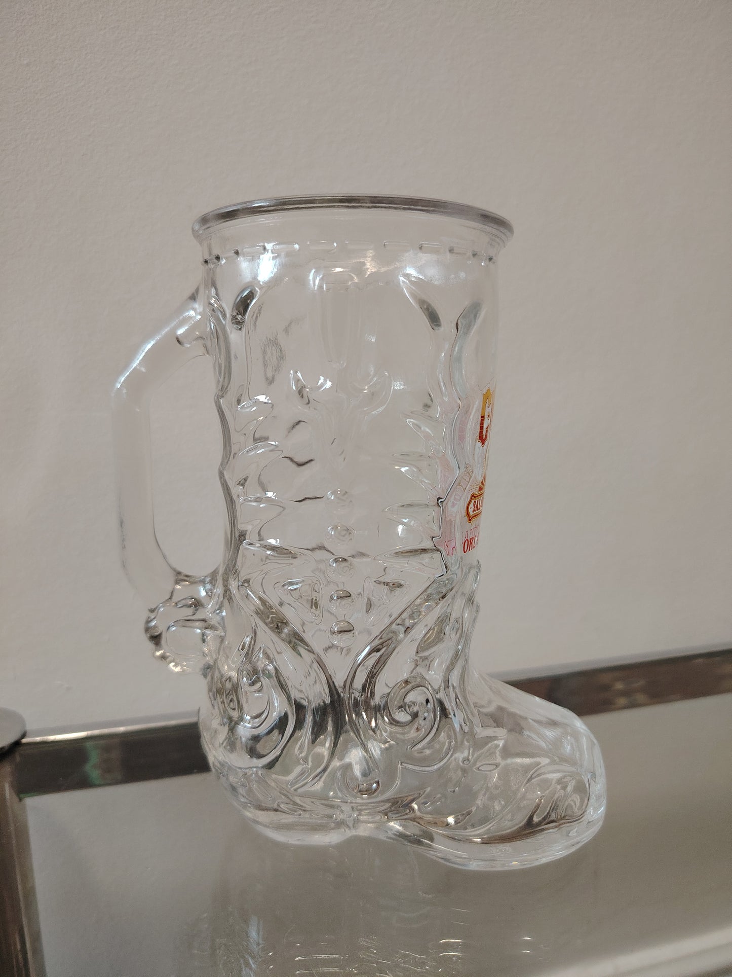 Vintage 80's Cheyenne Saloon Cowboy Boot Glass
