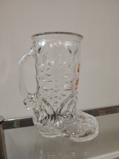 Vintage 80's Cheyenne Saloon Cowboy Boot Glass