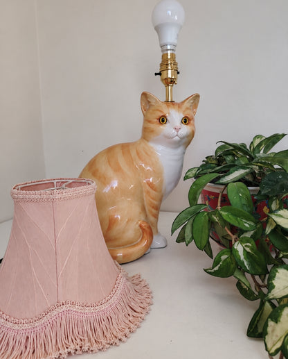 Large Vintage Reworked Ginger Cat Lamp 💕