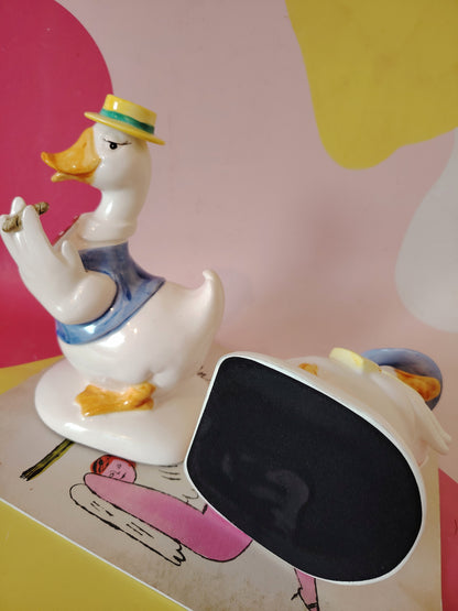 1980s Mr and Mrs Duck Fitz & Floyd Bookends