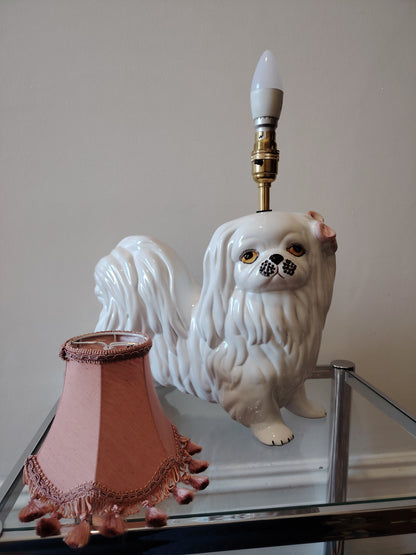 Upcycled Vintage Shitzu Dog Lamp