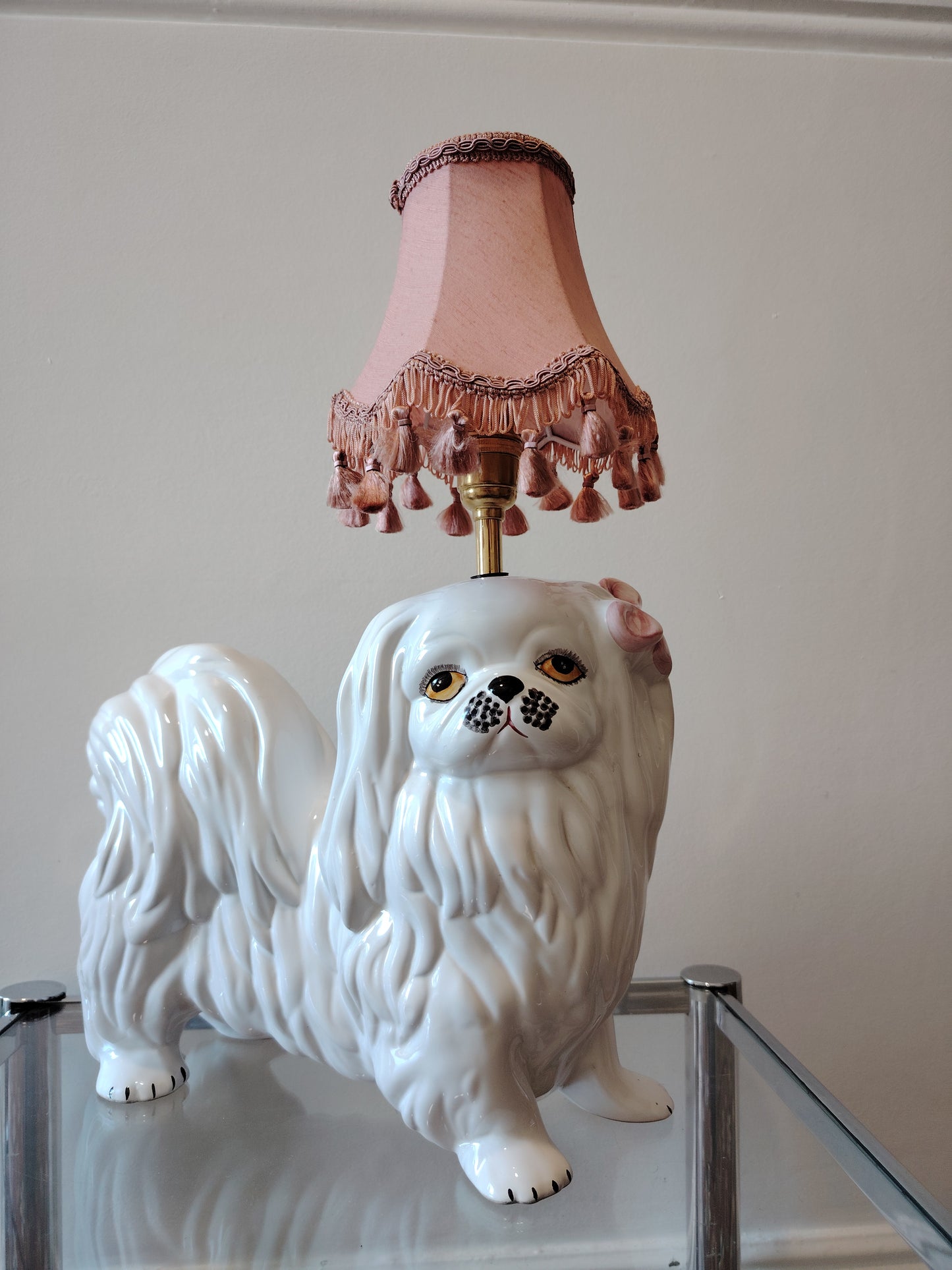 Upcycled Vintage Shitzu Dog Lamp