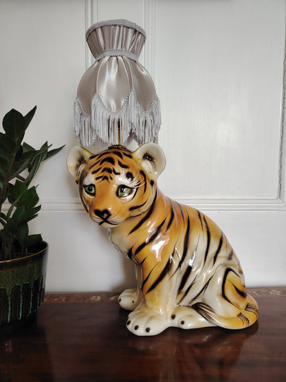 Large Reworked Mid Century Tiger Cub lamp