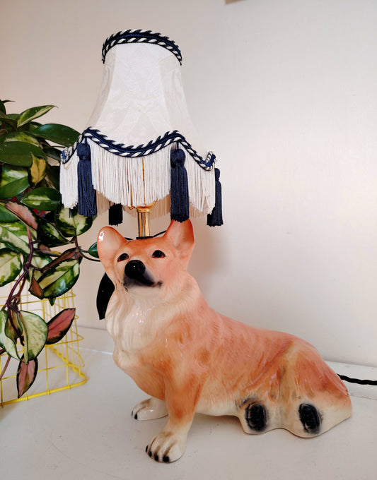 Vintage Upcycled Corgi Lamp