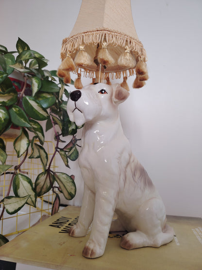 Vintage Upcycled Terrier Lamp