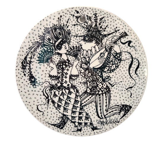 Bjorn Wiinblad wall plaque/ February plate designed for Nymolle Denmark.