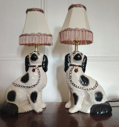 Pair of Vintage Reworked Pot Dog Lamps