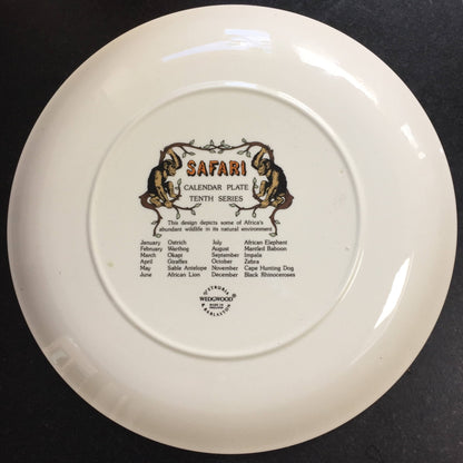 1980 Wedgwood 'Safari' Calendar Plate