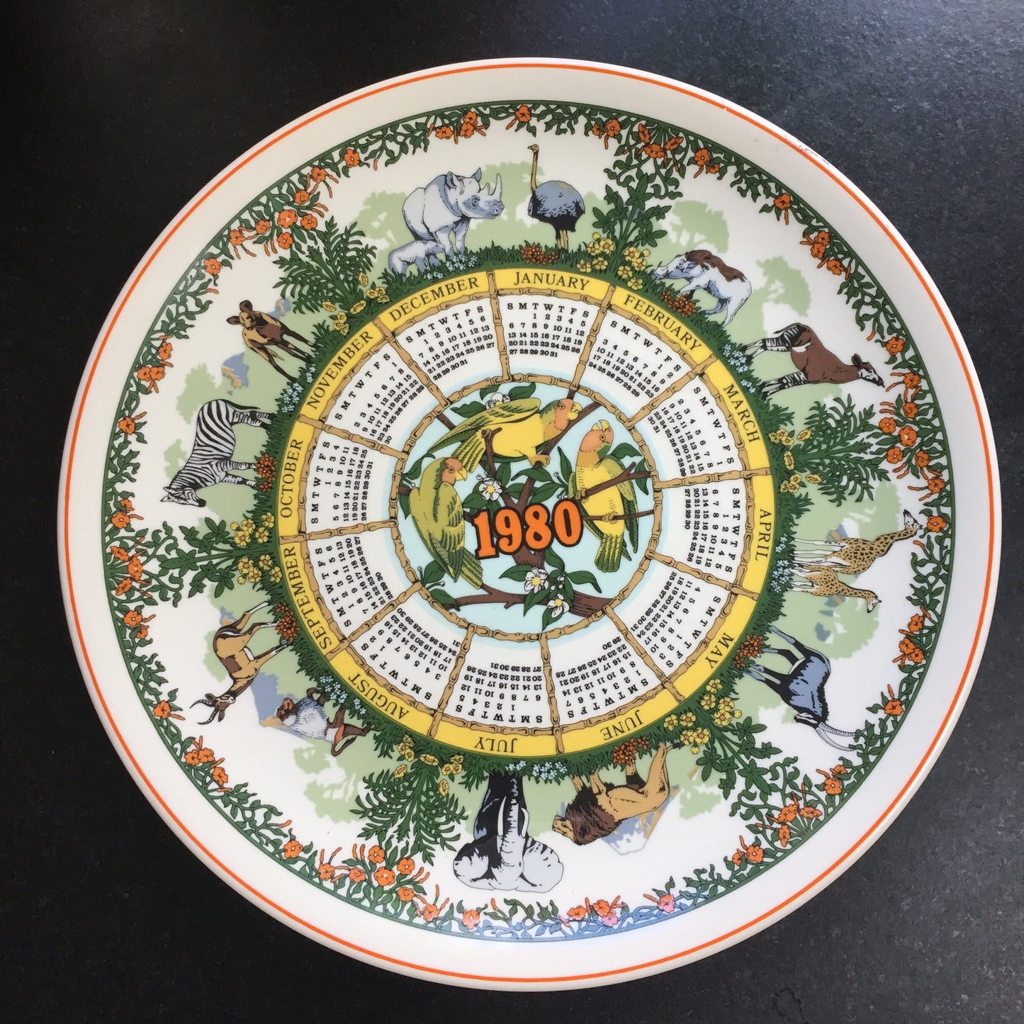 1980 Wedgwood 'Safari' Calendar Plate