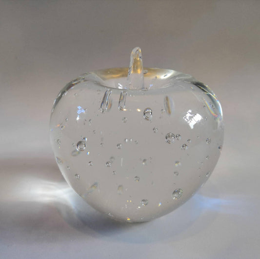 Mid Century Glass Apple Paper Weight