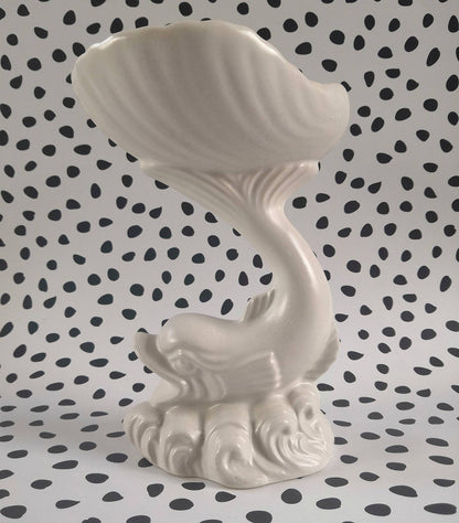 White Ceramic Dartmouth fish and shell soap/ trinket dish