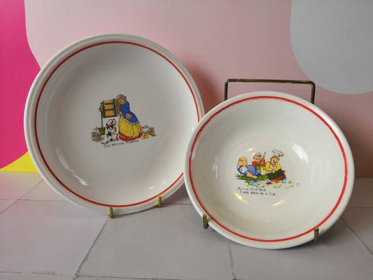 Vintage 50's Nursery Rhymes Nursery Ware Bowl and Plate set.