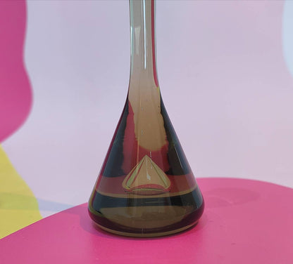 MCM Whitefriars smoked glass single stem bud vase