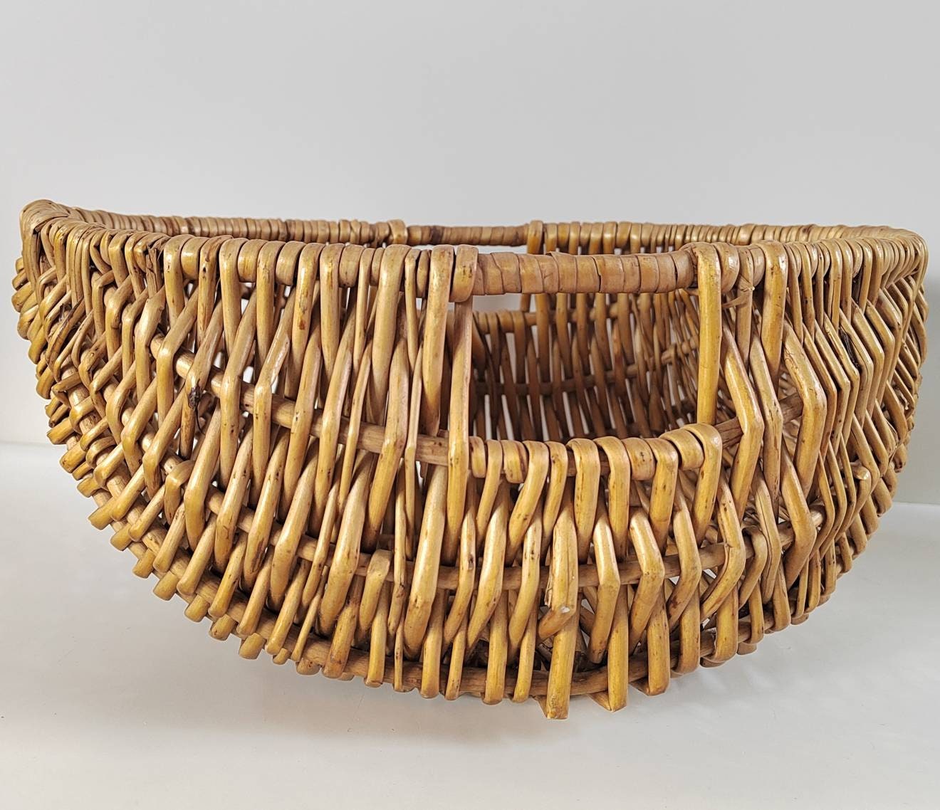 Vintage Oval Shaped Wicker Basket
