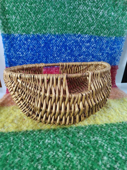 Vintage Oval Shaped Wicker Basket