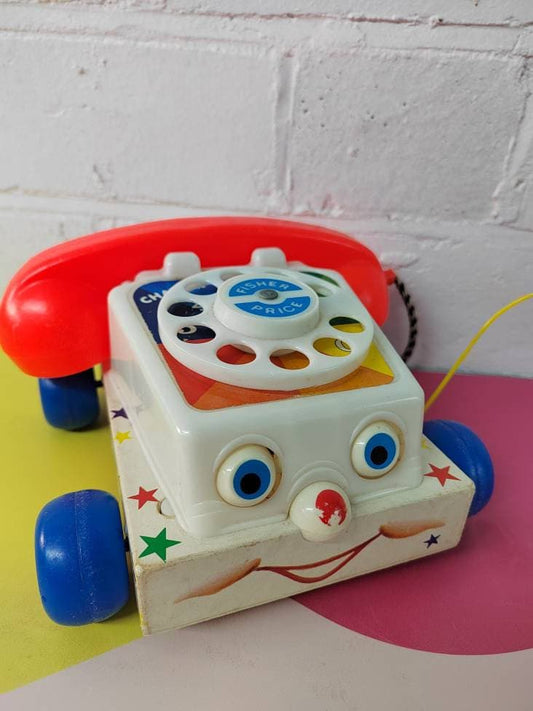 Vintage 60's Pull a long Chatter Phone Fisher Price