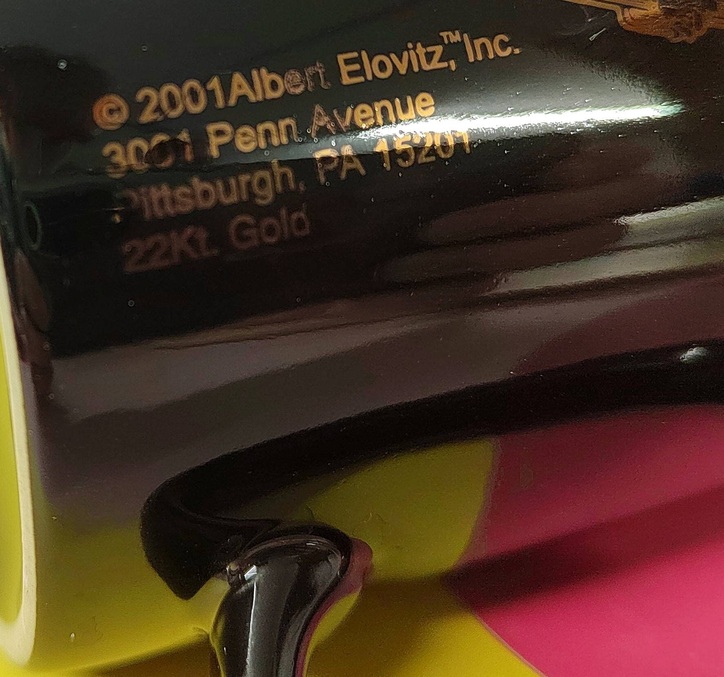 2001 Albert Elovitz 22kt Gold Plated Flute design Mug