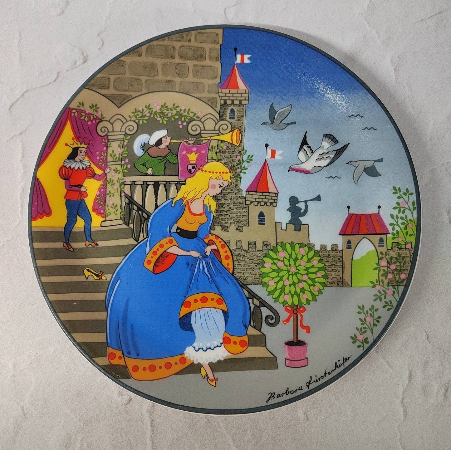 1980's vintage Barbara Furstenhofer "Cinderella" Fairy Tale Plate