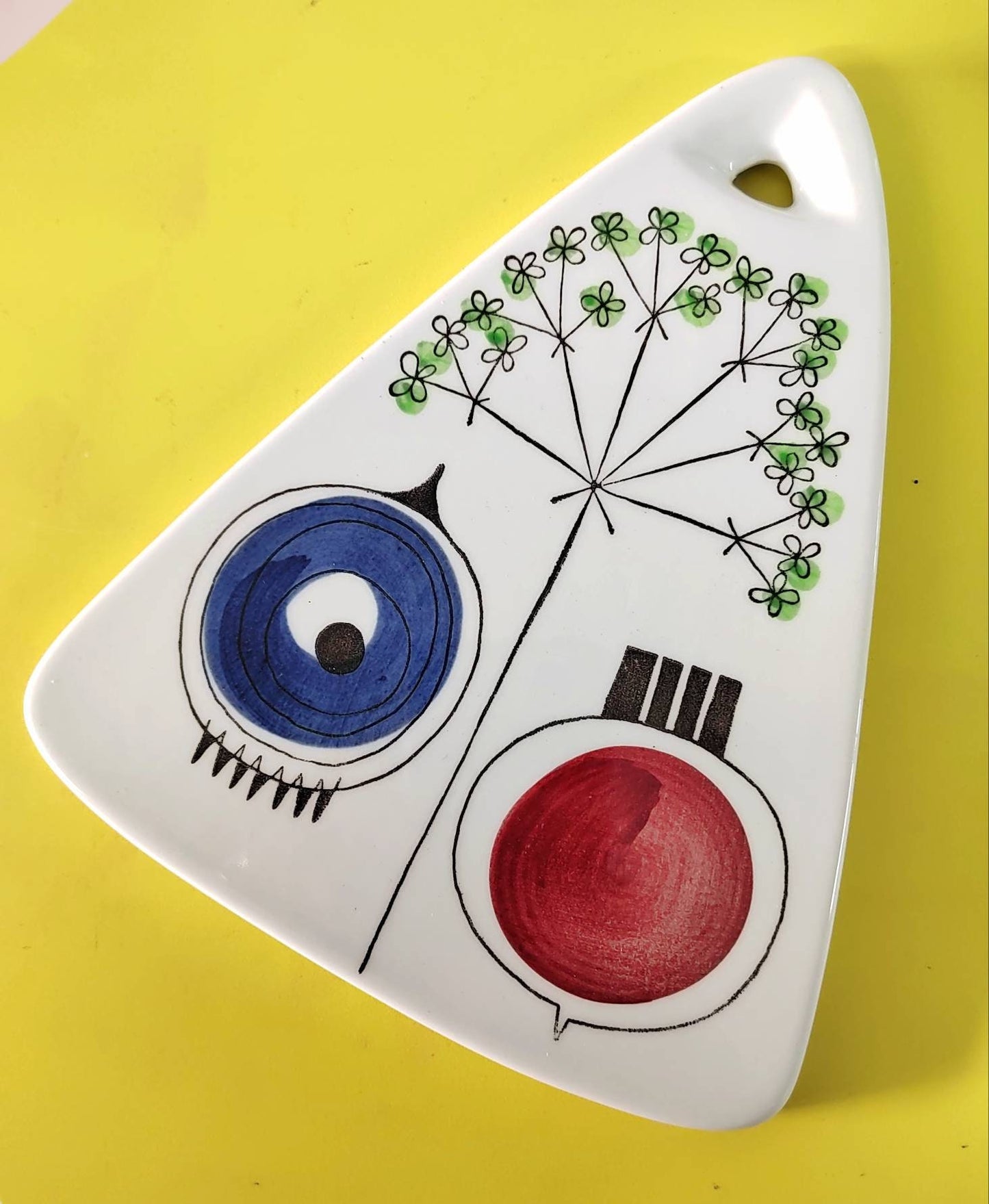 Vintage 1950's Rorstrand "Picknick" Ceramic Cheese Board/ Chopping Board